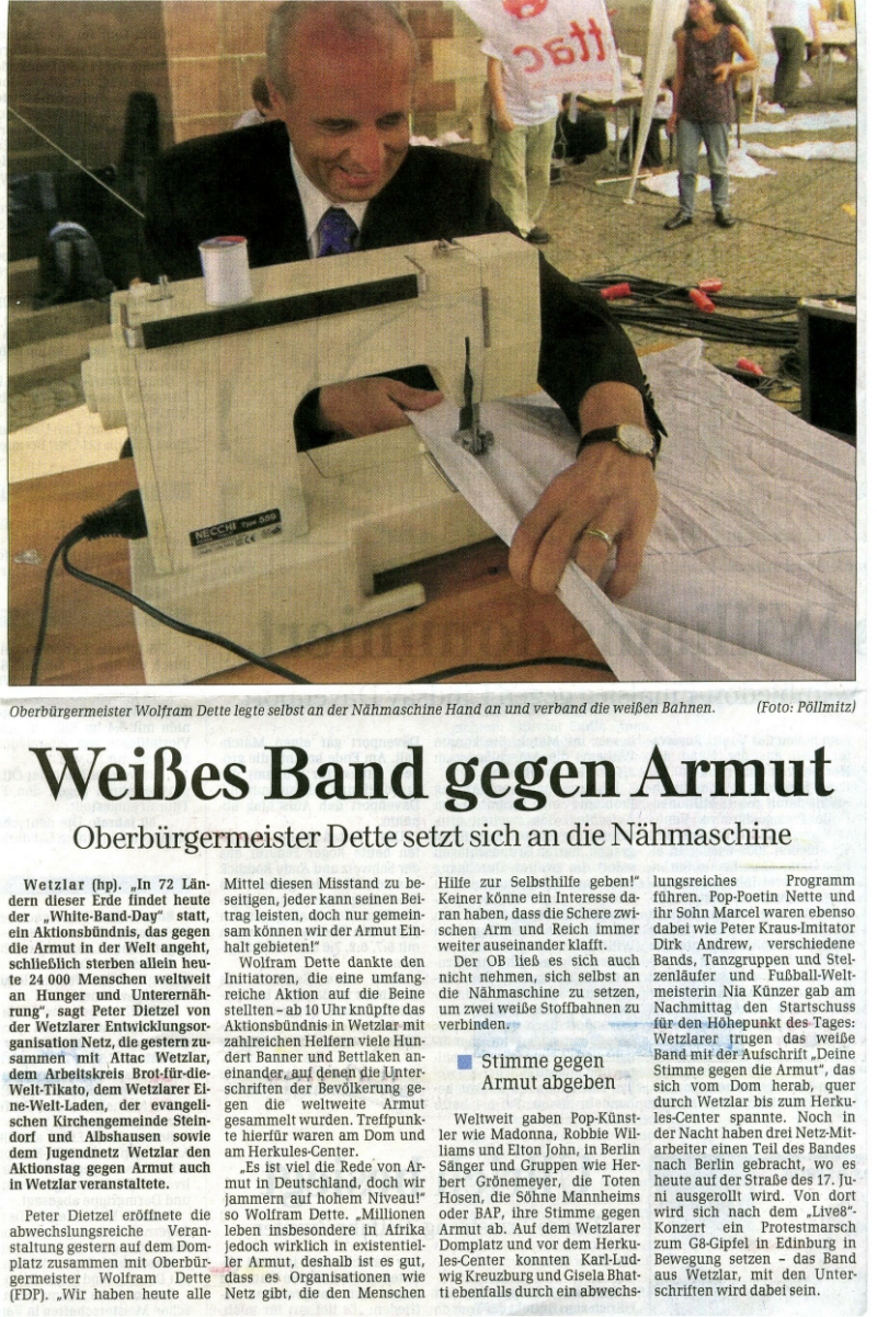 Wetzlarer Neue Zeitung, 3. Juli 2005